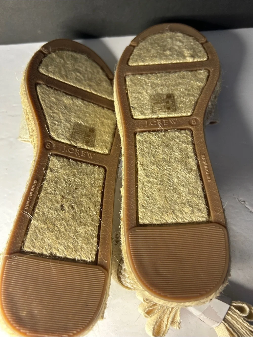 J Crew Women’s Natural Linen Espadrille Sandals - Neutral NWOT